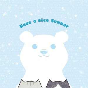 画像4: 向日葵きのこ：ポストカード　縦タイプ　シロクマ (4)