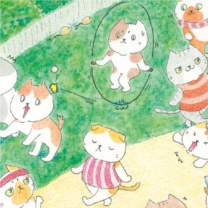 画像6: 向日葵きのこ：ポストカード　横タイプ　公園のねこたち (6)