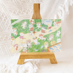画像2: 向日葵きのこ：ポストカード　横タイプ　公園のねこたち (2)