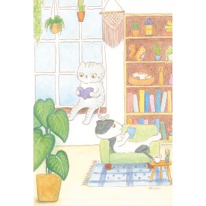 画像5: 向日葵きのこ：ポストカード　縦タイプ　くつろぎ部屋 (5)