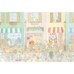 画像1: 向日葵きのこ：ポストカード　横タイプ　街並 (1)