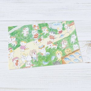 画像4: 向日葵きのこ：ポストカード　横タイプ　公園のねこたち (4)