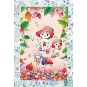 画像5: 向日葵きのこ：ポストカード　縦タイプ　いちご (5)