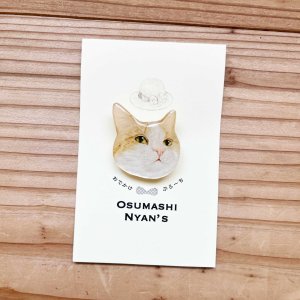 画像1: kikogurumi : おでかけぶろーち（手描き ／ 茶シロ） (1)
