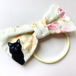 画像2: 9nyan：ヘアゴム リボン クロネコ（全額寄付） (2)