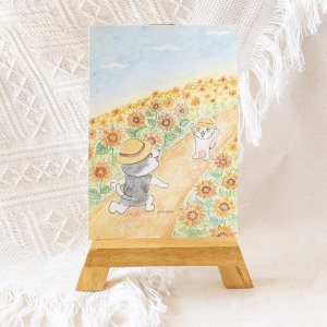 画像3: 向日葵きのこ：ポストカード　縦タイプ　ひまわり (3)