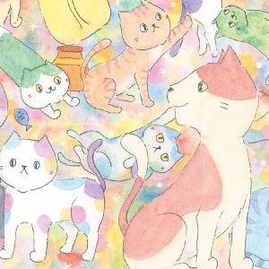 画像9: 向日葵きのこ：ポストカード　横タイプ　猫いっぱい (9)