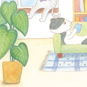 画像9: 向日葵きのこ：ポストカード　縦タイプ　くつろぎ部屋 (9)