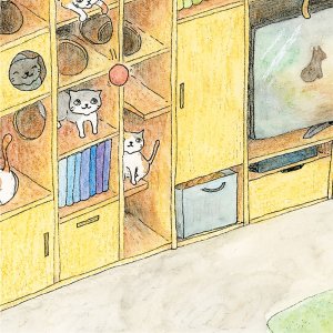 画像7: 向日葵きのこ：ポストカード　横タイプ　猫部屋 (7)