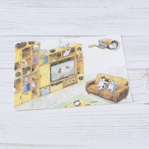 画像4: 向日葵きのこ：ポストカード　横タイプ　猫部屋 (4)