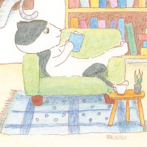 画像6: 向日葵きのこ：ポストカード　縦タイプ　くつろぎ部屋 (6)