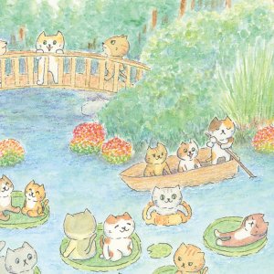 画像4: 向日葵きのこ：ポストカード　縦タイプ　ハスの池 (4)