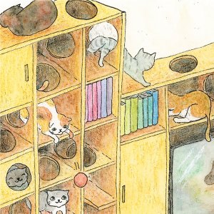 画像6: 向日葵きのこ：ポストカード　横タイプ　猫部屋 (6)
