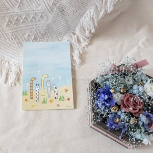 画像3: 向日葵きのこ：ポストカード　縦タイプ　ちんあなご (3)