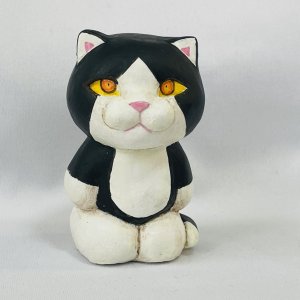 画像5: Nick9：樹脂のフィギュア　ねこのあきんこ　クロはちわれ (5)