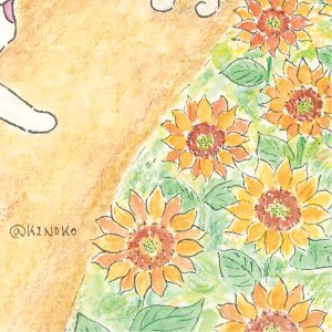 画像8: 向日葵きのこ：ポストカード　縦タイプ　ひまわり (8)
