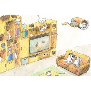 画像5: 向日葵きのこ：ポストカード　横タイプ　猫部屋 (5)