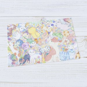画像4: 向日葵きのこ：ポストカード　横タイプ　猫いっぱい (4)