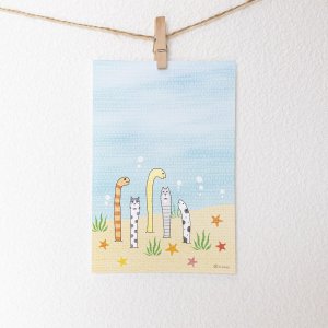 画像1: 向日葵きのこ：ポストカード　縦タイプ　ちんあなご (1)