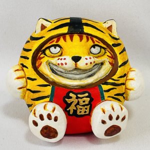 画像2: Nick9：樹脂のフィギュア　トラねこダルマ (2)
