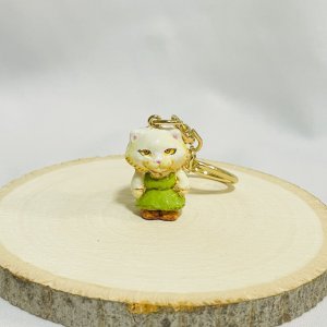 画像1: Nick9：樹脂のミニチュアキーホルダー　ねこのシルキー (1)
