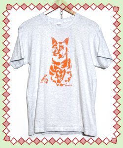 画像1: shirokiji T.K：さびねこＴシャツ【アッシュグレー】（一部寄付） (1)
