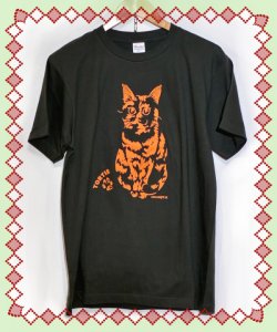 画像1: shirokiji T.K：さびねこＴシャツ【スモークブラック】（一部寄付） (1)