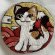 画像1: KARENTO.K.N：富士見ねこ　手刺繍ブローチ (1)