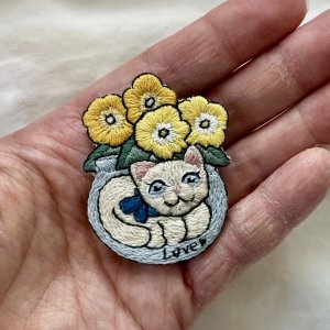 画像4: KARENTO.K.N：夏の便り　手刺繍ブローチ (4)