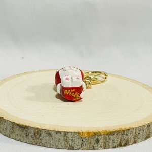 画像2: Nick9：樹脂のミニチュアキーホルダー　おすわりあずきネコ (2)