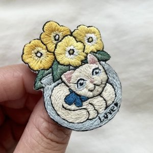 画像3: KARENTO.K.N：夏の便り　手刺繍ブローチ (3)