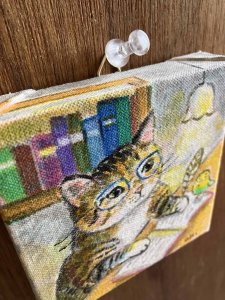画像3: ドレミかんぱにー：キャンバスアート・原画「professor cat」（一部寄付） (3)