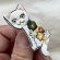 画像3: KARENTO.K.N：花背負い猫　手刺繍ブローチ (3)