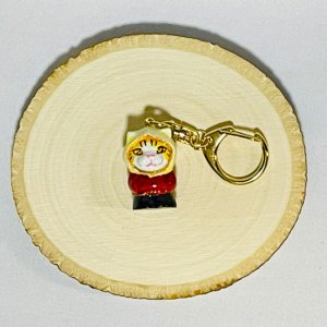 画像3: Nick9：樹脂のミニチュアキーホルダー　パーカーネコツートーン (3)