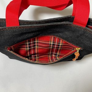 画像5: Nick9：猫耳ステッチのデニムトート　裏地付き (5)