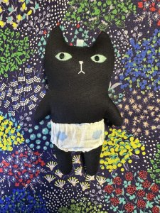 画像1: まめ屋：着せかえぱんつねこ　黒 (1)