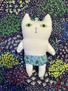 画像1: まめ屋：着せかえぱんつねこ　白 (1)