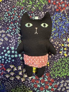 画像1: まめ屋：着せかえぱんつねこ　黒 (1)