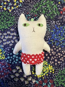 画像1: まめ屋：着せかえぱんつねこ　白 (1)