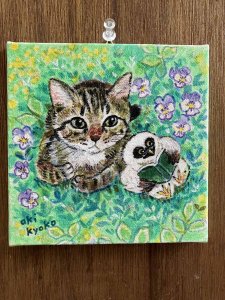 画像1: ドレミかんぱにー：キャンバスアート・原画「読書Time」（一部寄付） (1)