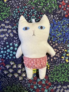 画像1: まめ屋：着せかえぱんつねこ　白 (1)