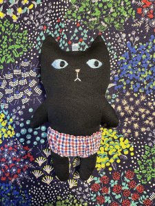画像1: まめ屋：着せかえぱんつねこ　黒 (1)