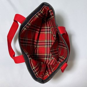 画像6: Nick9：猫耳ステッチのデニムトート　裏地付き (6)