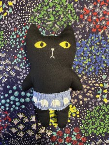 画像1: まめ屋：着せかえぱんつねこ　黒 (1)