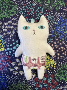 画像1: まめ屋：着せかえぱんつねこ　白 (1)