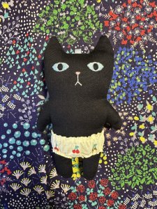 画像1: まめ屋：着せかえぱんつねこ　黒 (1)