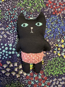 画像1: まめ屋：着せかえぱんつねこ　黒 (1)