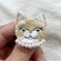 画像2: KARENTO.K.N：オシャレな猫ちゃん（茶ハチワレ）　手刺繍ブローチ (2)
