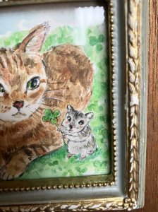 画像2: ドレミかんぱにー：水彩画・原画「四葉のクローバー」（一部寄付） (2)