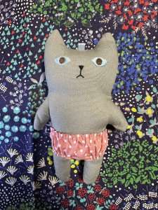 画像1: まめ屋：着せかえぱんつねこ　グレー (1)